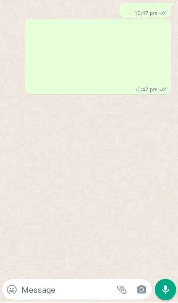 Preview of Blank Text Message on WhatsApp